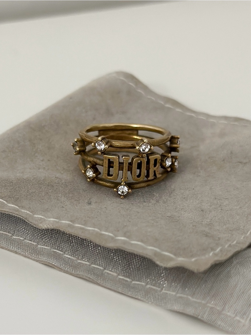 Christian Dior Gold Logo Ring